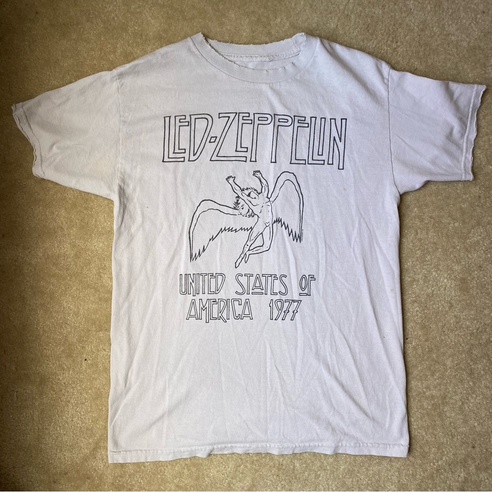Vintage Look Led Zeppelin United States America 1977 Icarus Graphic Band Tee - M
